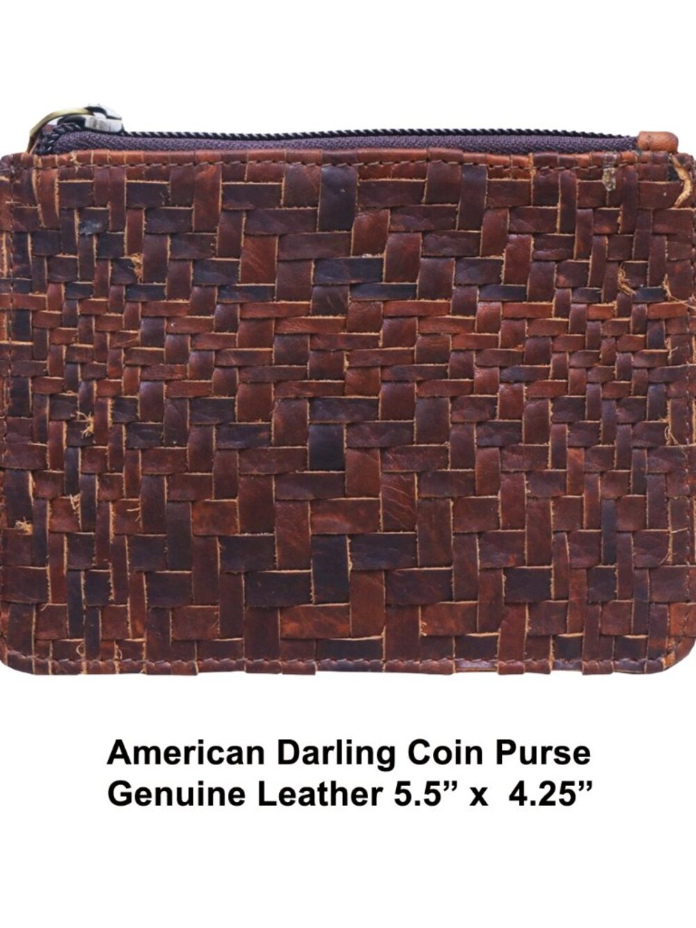 NWT American Darling Woven Leather Coin Purse Wallet Brand New Great Gift!